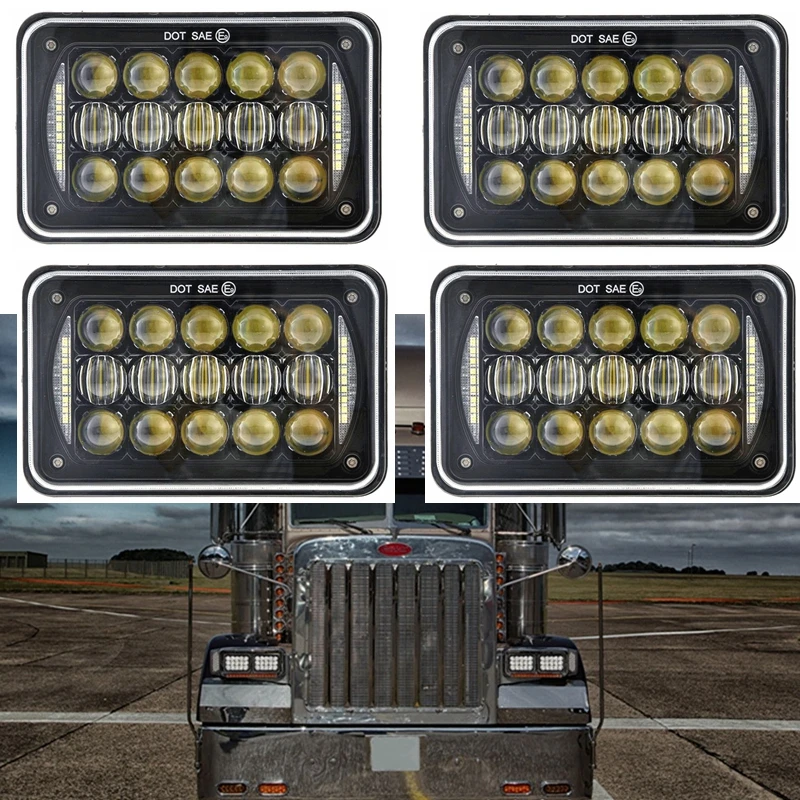 Фары для грузовых автомобилей 4x6 светодиодный светодиодная лампа H4 с точкой DRL SAE