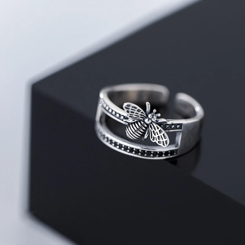 Женское кольцо с кисточкой винтажное ювелирное изделие из серебра 925 пробы в