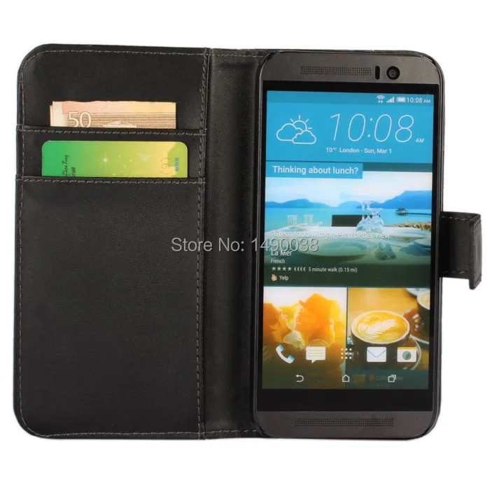 Черный высококачественный чехол бумажник из искусственной кожи для htc One M9 книжка