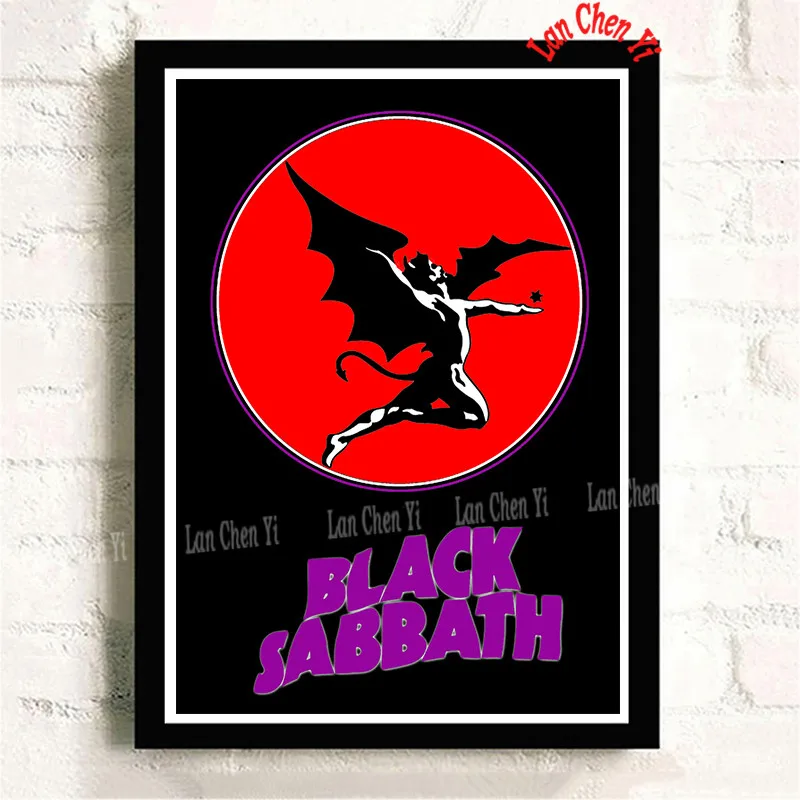 Белый Black Sabbath музыка белая мелованная бумага настенные плакаты наклейки украшения дома хорошее качество принты - Цвет: Белый