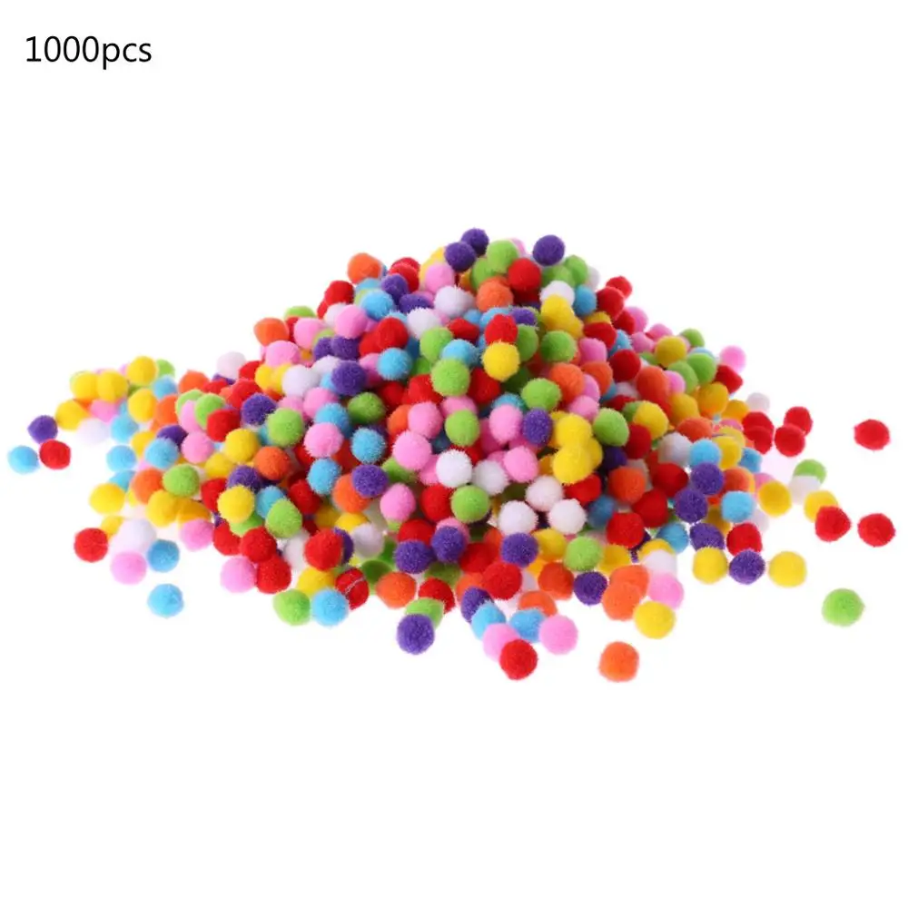 

1000Pcs Soft Round Fluffy Craft PomPoms Ball Mixed Color Pom Poms 12mm DIY Craft