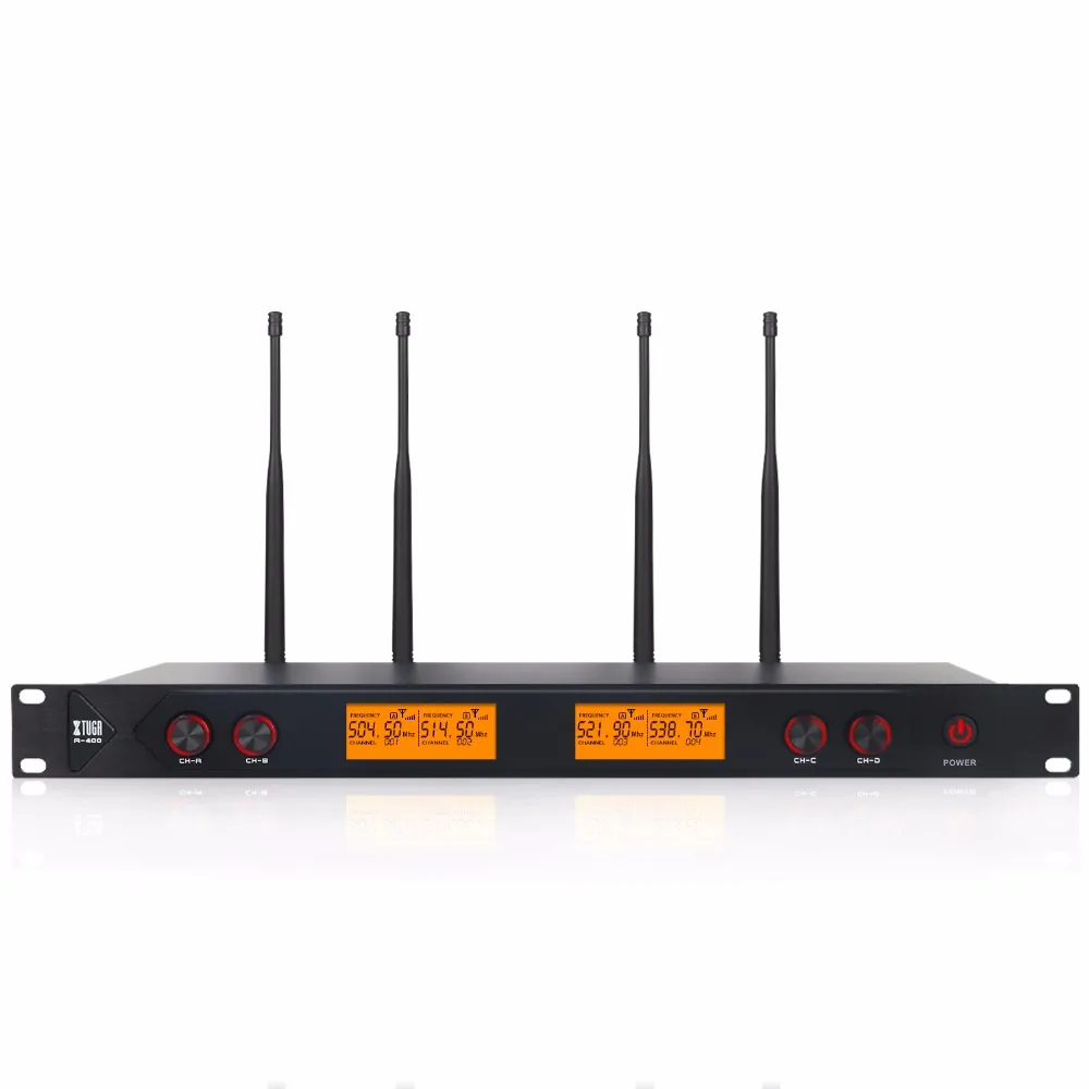 XTUGA A400, металлический материал, 4-канальный UHF беспроводной микрофон, система с 4 корпусами, используется для сцены, церковные, вечерние