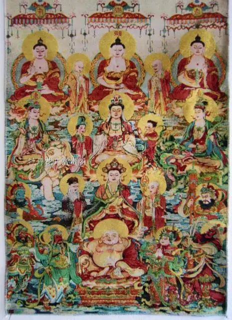 

Chinese collection the Thangka embroidery buddha diagram