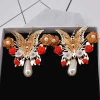 2019 classic flower butterfly long earrings for women