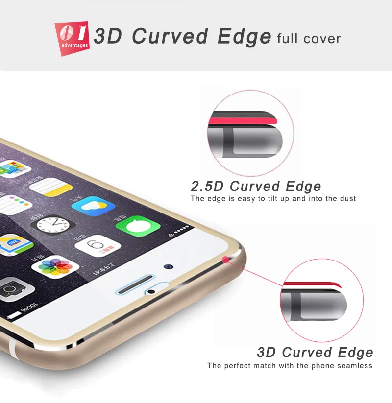 Закаленное стекло для iPhone X XS 8 7 Plus 3D изогнутый край передняя и задняя Защита