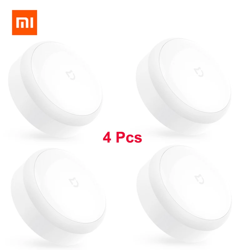 Xiaomi Mijia светодиодный ночной Светильник для коридора инфракрасный пульт дистанционного управления датчик движения тела smдомашний ночник Магнитный умный - Цвет: 4pcs night light
