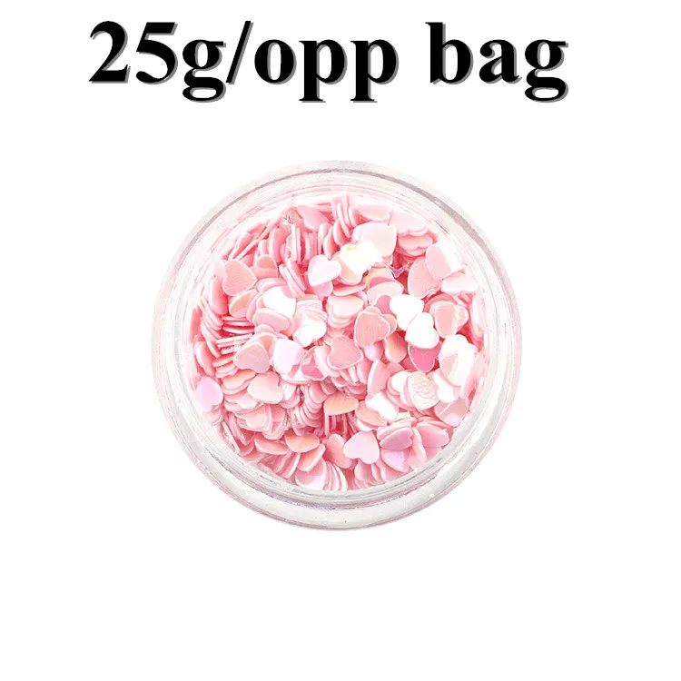 pink as photo 25 г 3 мм многоцветный сердце свободные блестки для дизайна ногтей маникюр пудра с эффектом блеска DIY ювелирные украшения, товары для вечеринки 12 видов цветов/лот - Цвет: pink as photo