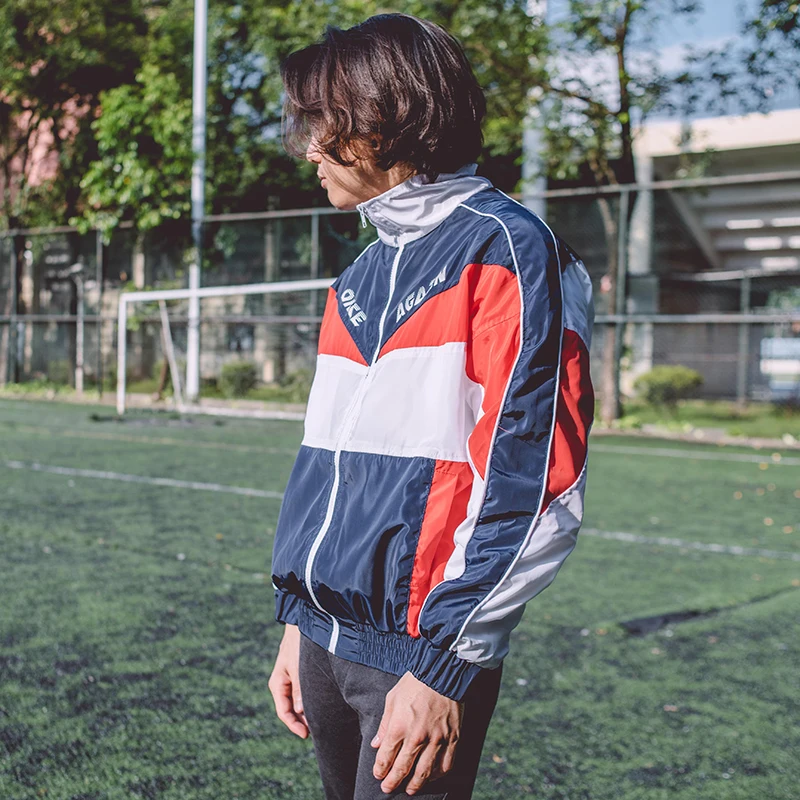 Aelfric Eden Color Block England Style Jackets Male Full Zipper Flight Coats Autumn Letter Print Casual Streetwear Jacket NC12 |