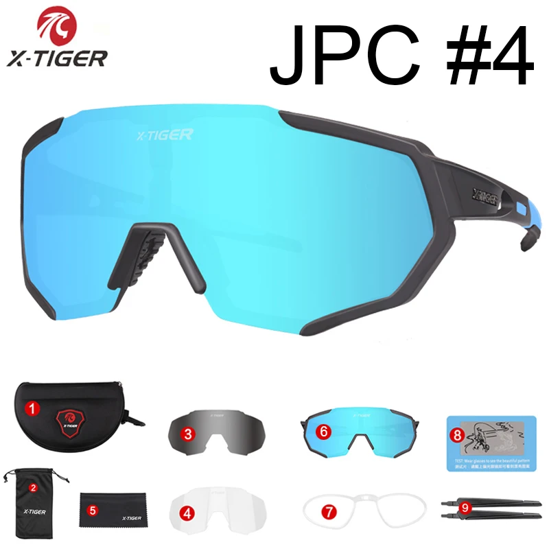 X-YJ-JPC04-5 X-TIGER женские 5 линз поляризованные велосипедные очки дорожный велосипед велосипедные солнцезащитные очки MTB велосипедные очки - Цвет: X-YJ-JPC04-5