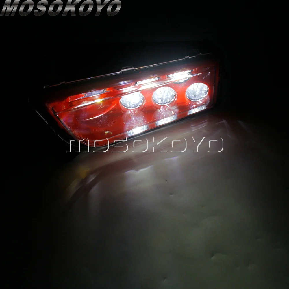 A Pair Red Front Headlamp Led Headlighs For Polaris General 1000 RZR ATV Angel Eyes LED Replacement Headlight Kit Custom |