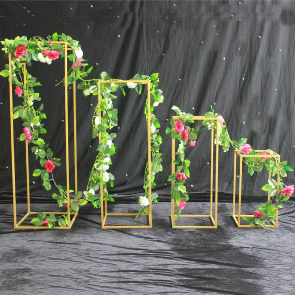 Свадебная Цветочная ваза металлическая подставка для цветов золотая белая