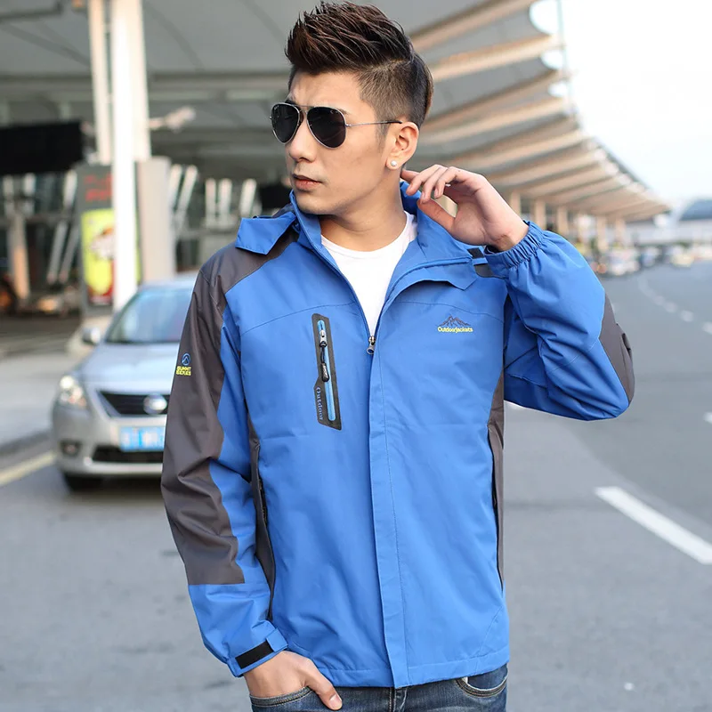 

Men's Autumn Winter Outdoor Breathable Softshell Camping Hiking Jacket Male Fleece Hooded Thermal Fishing Skiing Coat