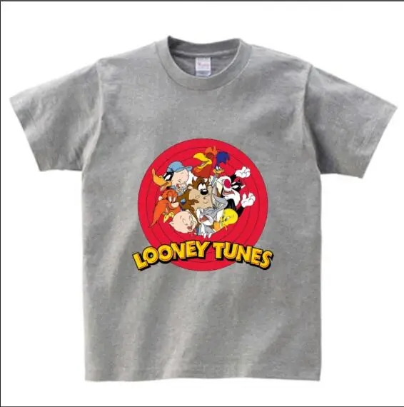 gray Новая футболка Looney Tunes, Тасманский Дьявол, футболка с принтом «Sorry Not My Day To Care», Детская футболка с короткими рукавами, популярная летняя рубашка для маленьких мальчиков, MJ - Цвет: gray