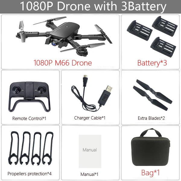 1080P 3B Bag Black LAUMOX M66 Радиоуправляемый Дрон с камерой 4K широкоугольный оптический поток позиционирования жестов фото Wi-Fi FPV складной Квадрокоптер Дрон Vs E58 - Цвет: 1080P 3B Bag Black