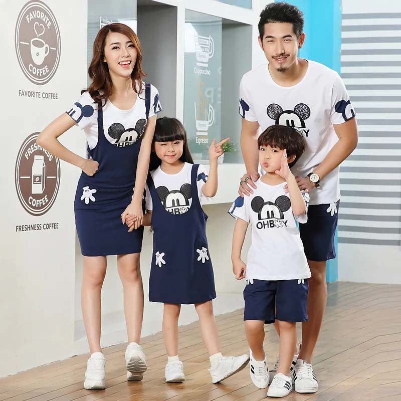 Лидер продаж 2018 новые летние платья для папы сына матери дочери семейный костюм с