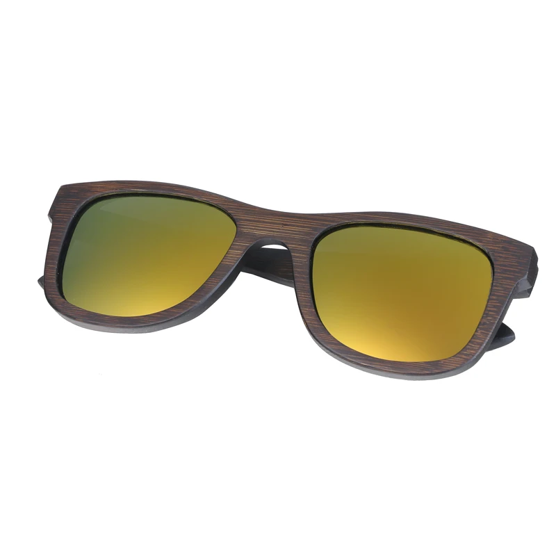 BerWer Bamboo солнцезащитные очки мужские высокого качества UV400 Защита Модные бамбуковые солнцезащитные очки женские дизайнерские очки - Цвет линз: gold lens