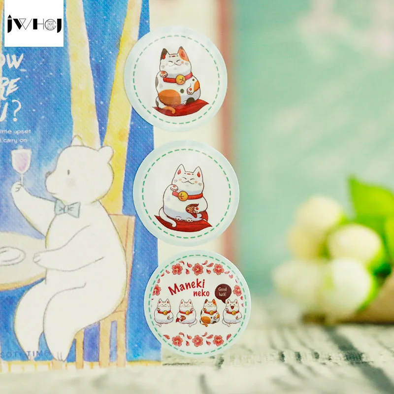 8 шт. мультяшный плютус Кот круговой бумажный стикер дети Сделай Сам подарочная