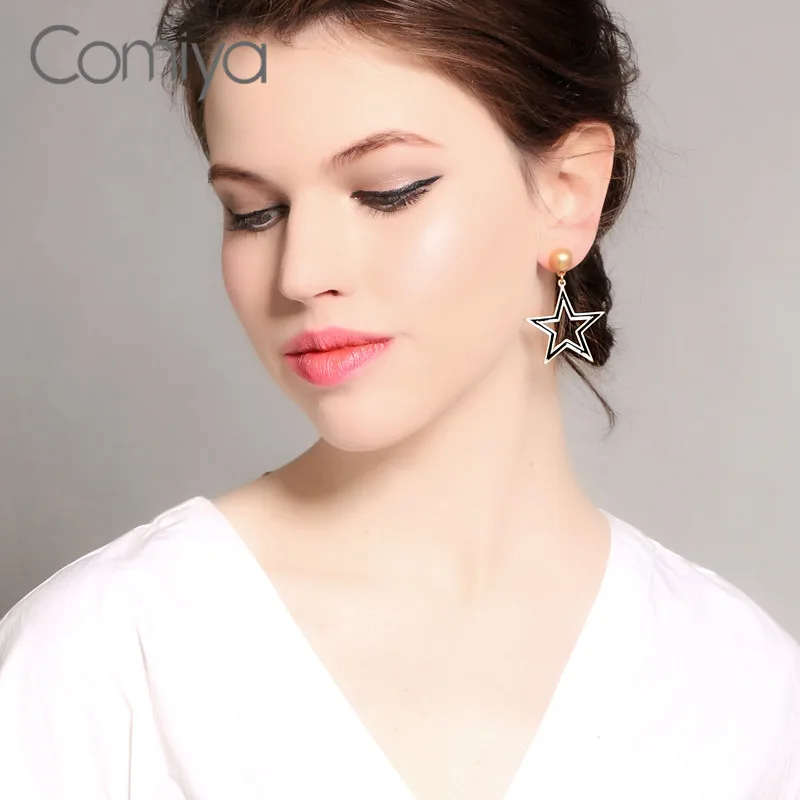 Comiya модные Длинные висячие серьги звезда шаблон цинковый сплав Orecchini Donna