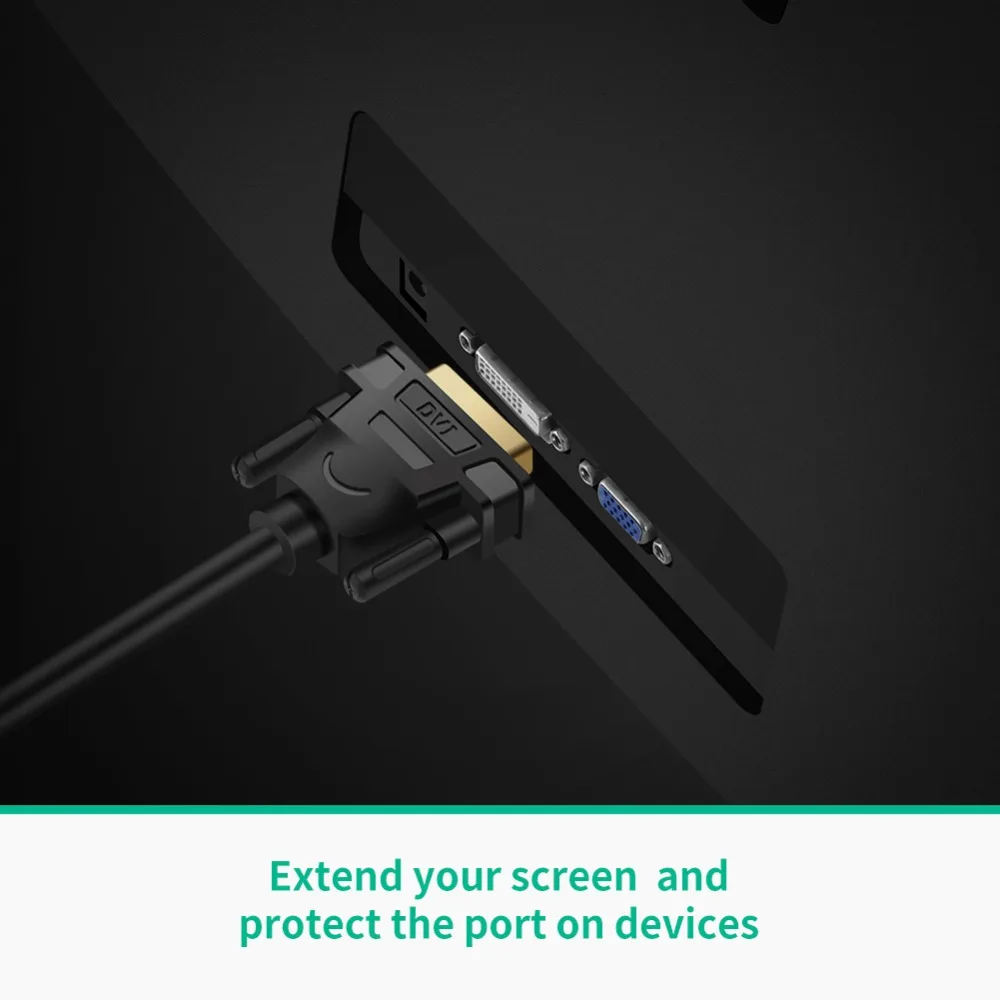 Ugreen 1080P HDMI Женский к DVI-D 24+ 1 Мужской HDMI DVI Кабель-адаптер двунаправленный DVI к HDMI конвертер для Raspberry Pi tv Box