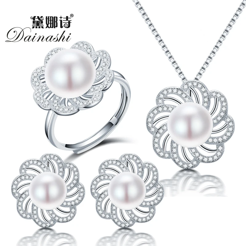 Dainashi Новый пресноводный жемчуг ювелирные наборы с жемчужное ожерелье