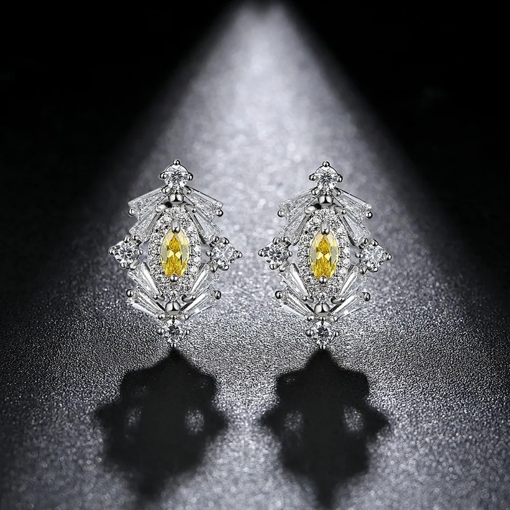 LUOTEEMI New Fashion Top Quality Unique Stud Earrings Cubic Zircon Earring for Women Boucle D'oreille Pendientes Mujer|fashion stud earrings|stud