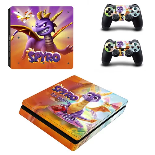 YSP4S-3136 Игра Spyro Дракон PS4 тонкая кожа Наклейка для sony playstation 4 консоли и 2 контроллеров PS4 Slim Skins Наклейка виниловая - Цвет: YSP4S-3136