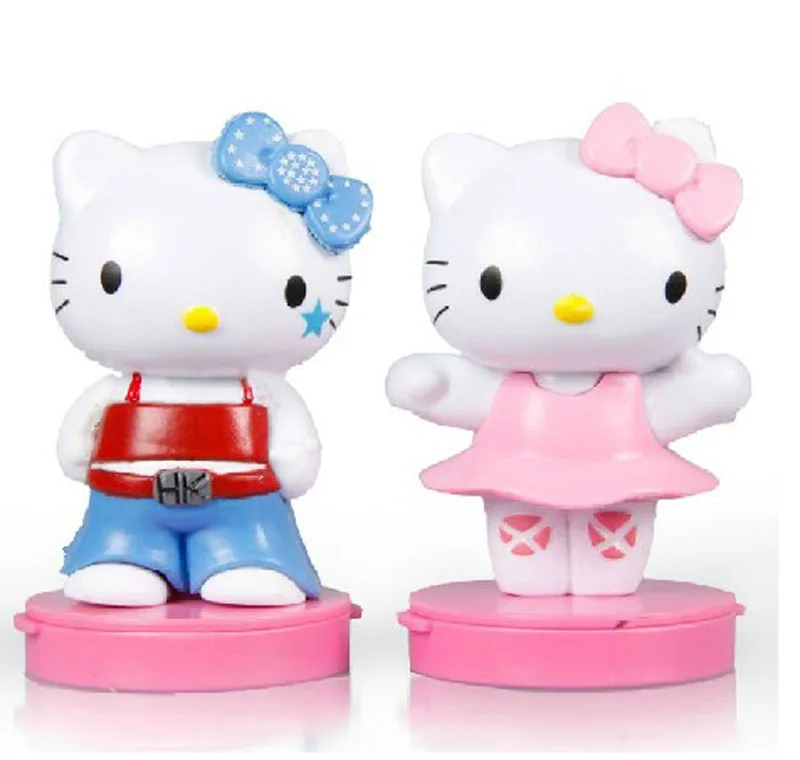 8 шт./компл. милый прекрасный рисунок Hello Kitty из ПВХ движущаяся фигурка белого и