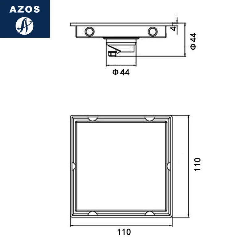 AZOS SUS304 нержавеющая сталь мелководное уплотнение для слива пола душевая комната
