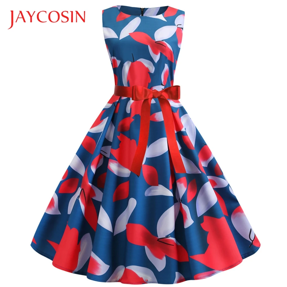 Женское вечернее платье с цветочным принтом JAYCOSIN повседневное бальное и бантом