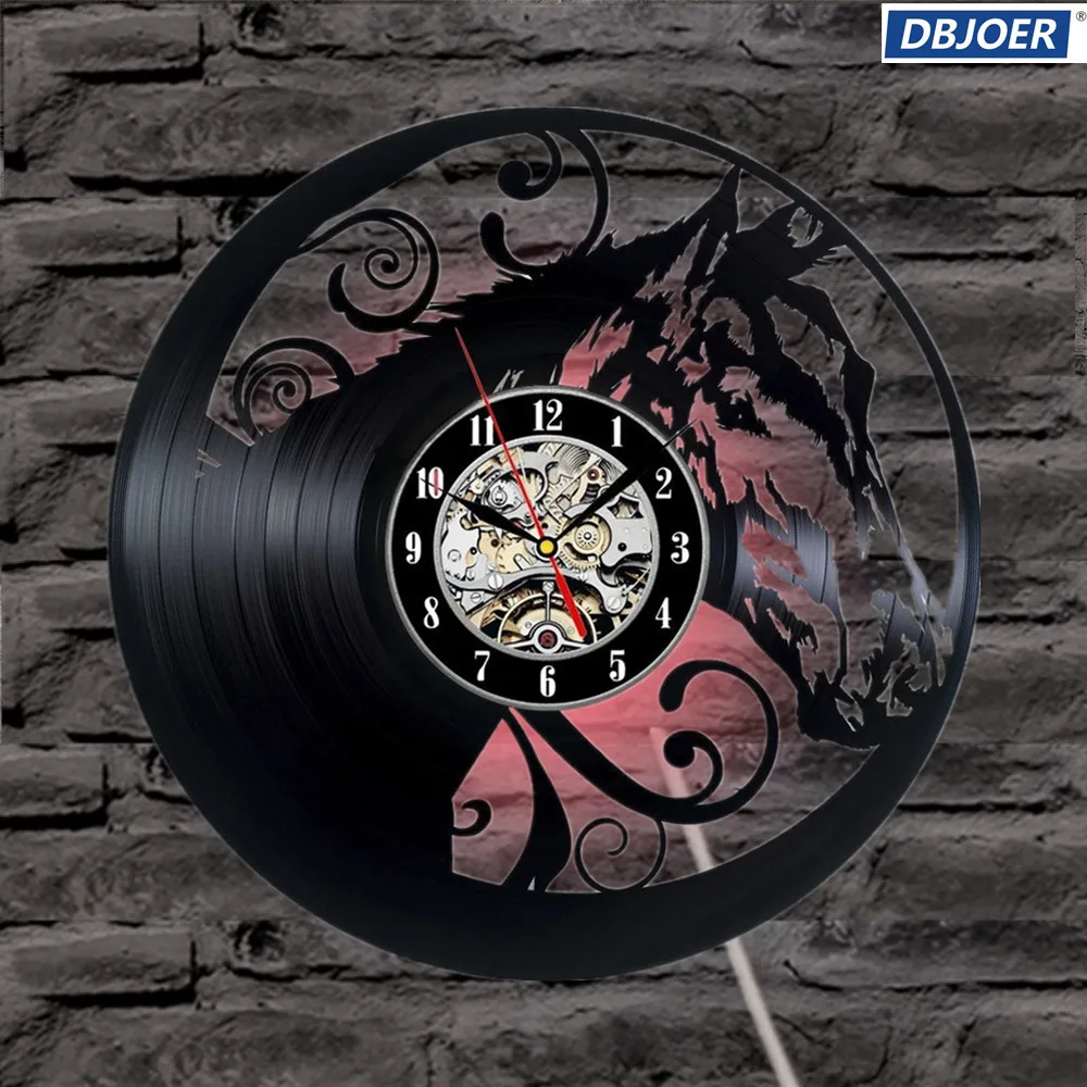 Horse Led Vinyl Clock Wall Light Color Change Vintage Handmade Gift Art Decor Lamp Remote Control | Дом и сад