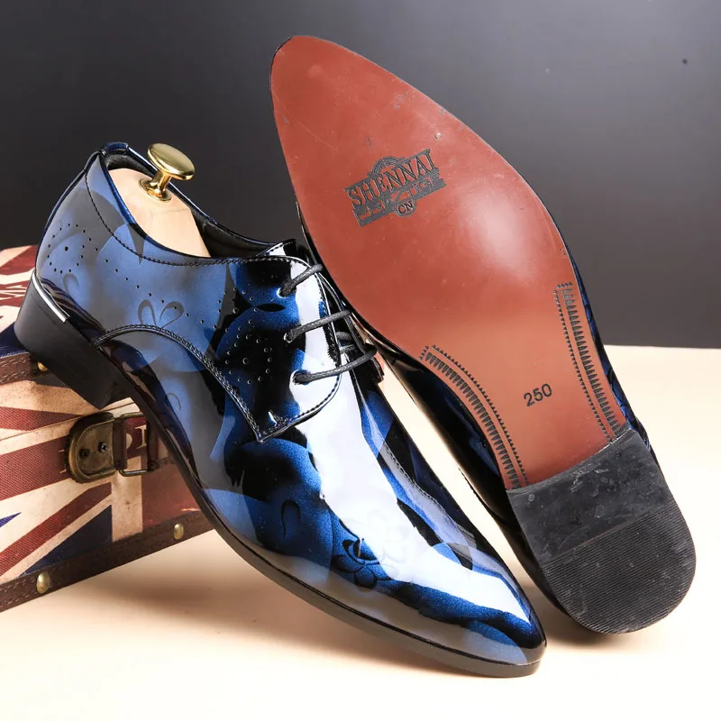 2018 весенне-осенние мужские модные камуфляжные лакированные Ретро британские