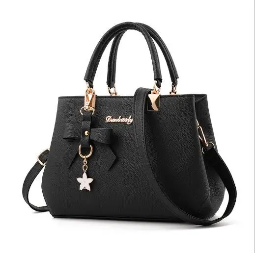 black tote bags Женская сумка с летящими птицами, черная сумка на плечо, кожаная сумка через плечо, сумка-тоут из искусственной кожи для женщин, дизайнерские сумки-мессенджеры - Цвет: black tote bags