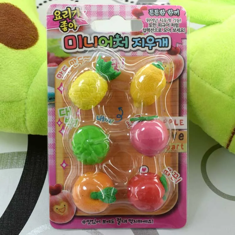 Милый фруктовый растительная форма Borracha Kawaii ластик карандаш для детей игровой