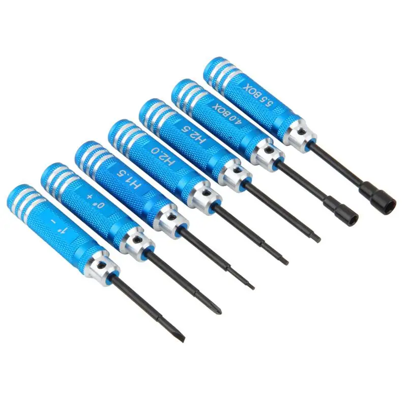 

7pcs Metal Hexagonal Hex Screw Driver Screwdrivers Tools Kit 1.5mm-5.5mm for RC Helicopter Plane Car