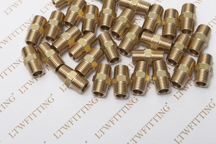 LTWFITTING Латунная Труба шестигранный штуцер для сосков 1/4 дюйма Мужской NPT воздуха