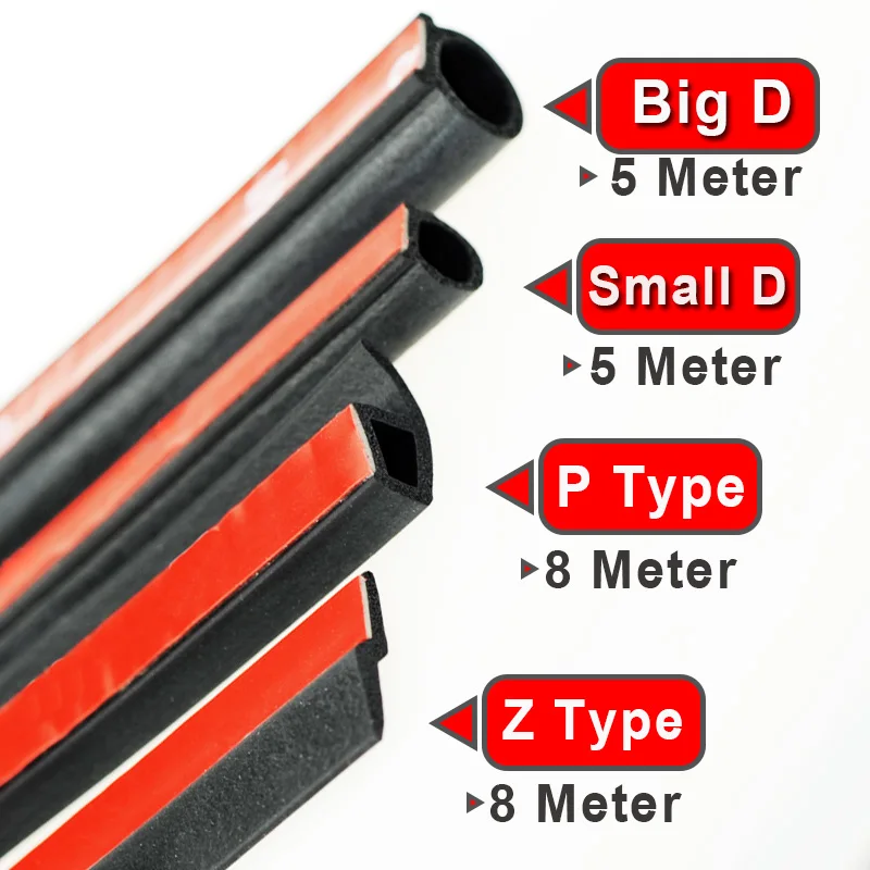 P(8 м)+ BigD 5(м)+ Small D 5(м)+ Z 8(м) резиновые уплотнения комплектов шумоизоляция автомобиля для двери автомобиля багажника капот звукоизоляция