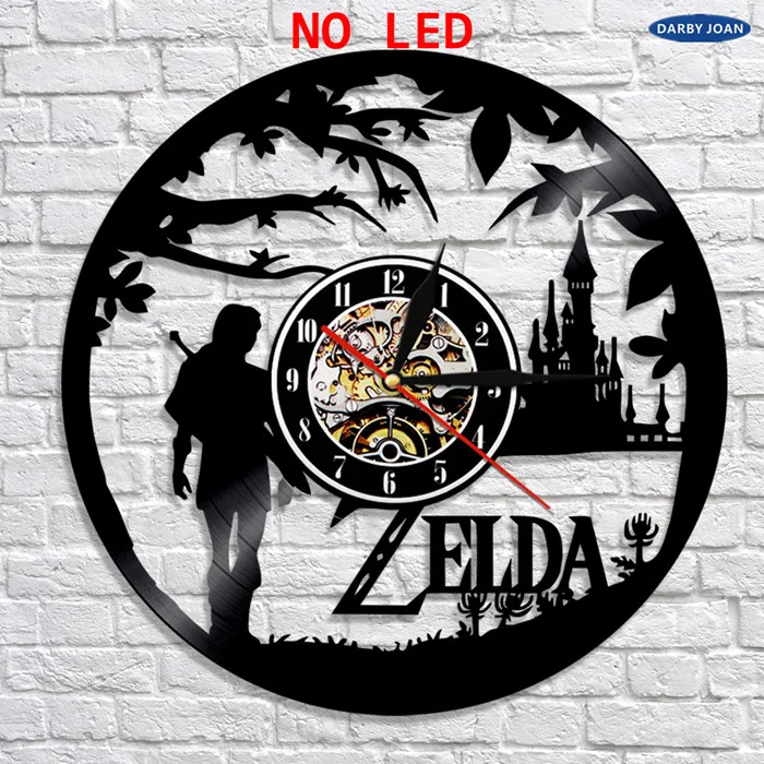 Legend of Zelda ручной работы светодиодный виниловые часы изменение цвета освещения LP настенный светильник дистанционное управление подсветка классный подарок для гостиной - Цвет: NO LED