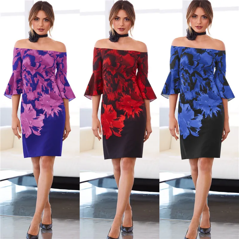 2021 летнее сексуальное шифоновое платье с открытыми плечами и расклешенными