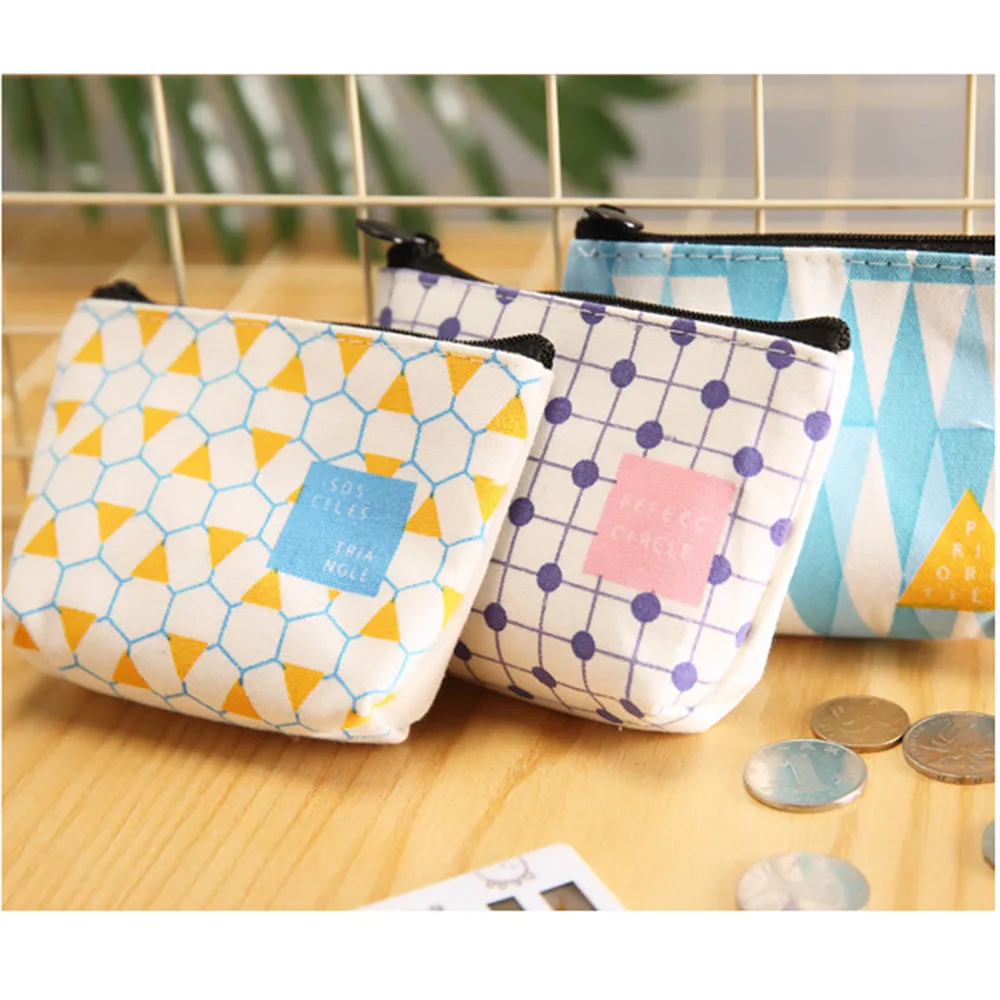 Мини кошелек для монет Женский с геометрическим узором держатель карт сумки