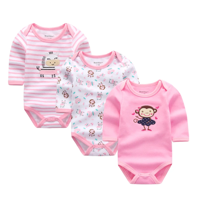 3 шт. детские комбинезоны с длинным рукавом хлопок детская одежда для