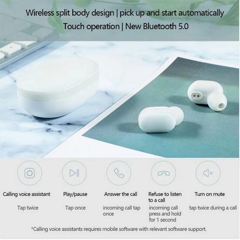 Xiaomi AirDots Bluetooth наушники Молодежная версия оригинальные TWS стерео басы BT 5 0 с