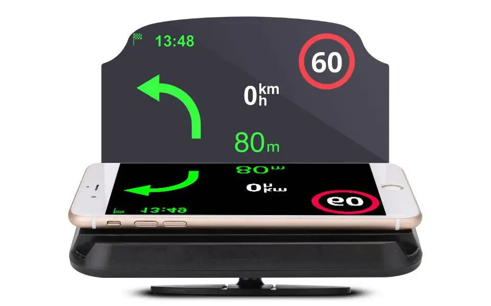 Автомобильный Универсальный Держатель Hud для телефона, дисплей на голову, автомобильный измеритель скорости, стекло, держатель для проектора, беспроводной Браслет, телефонная навигация
