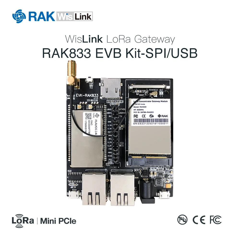 RAK833 набор EVB мини PCIe LoRa шлюз SX1301 концентратор Модуль и маршрутизатор AP модуль RAK634