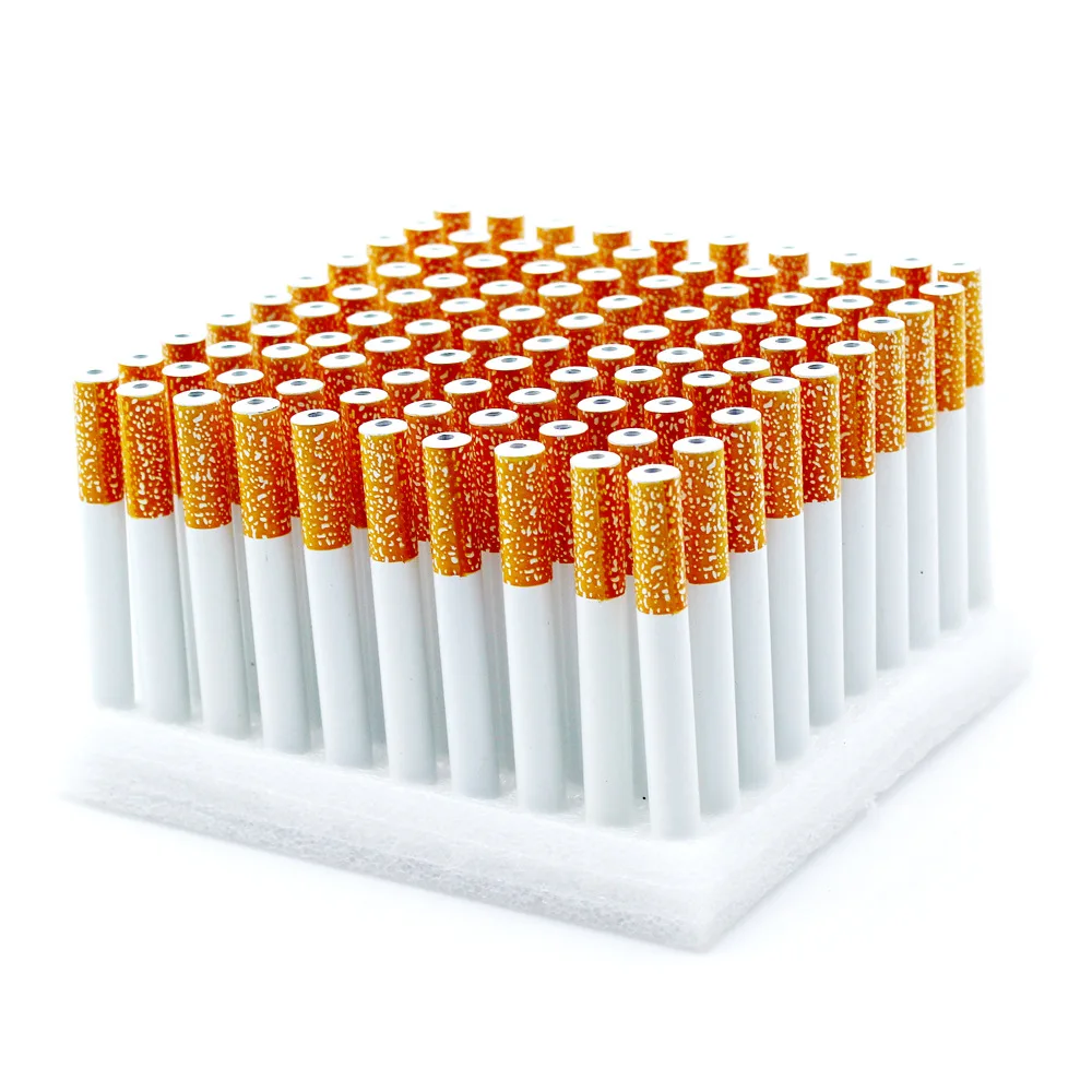 

Wholesale 78MM/55MM 100Pcs/Box Cigarette Shape Aluminum Metal Pipe Tobacco Smoking Accessories Filter Pipes