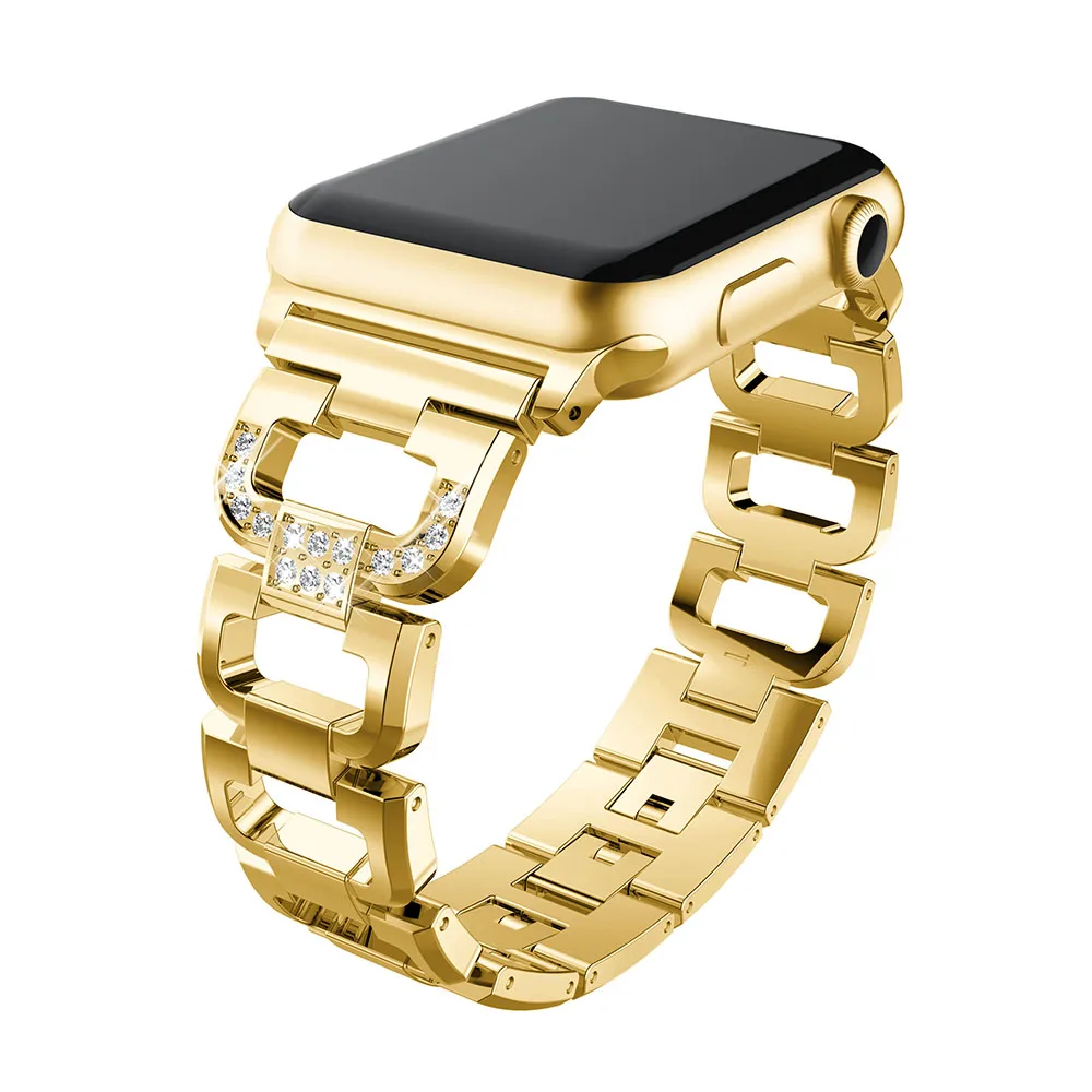 Ремешок из нержавеющей стали для Apple Watch Band 38 мм 40 42 44 браслет iWatch 6 5 4 3 2 1 SE модные