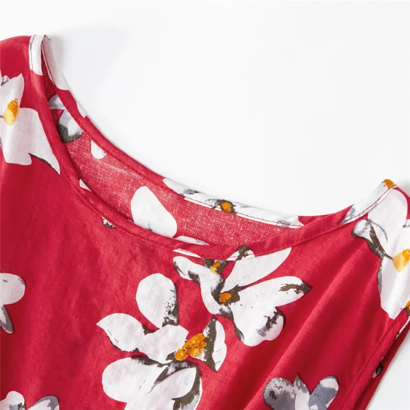 Одинаковые комплекты для семьи платье без рукавов с принтом летнее выше колена