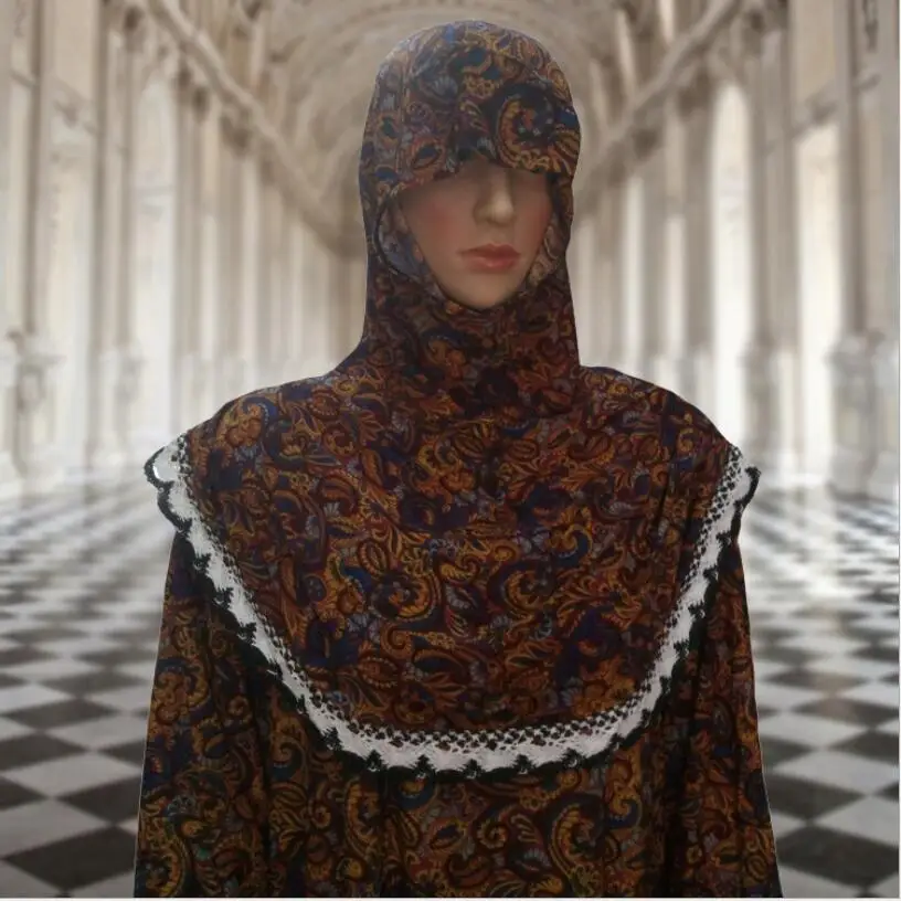 2018 Women's Muslim Dress Kaftan Abaya Dubai Robe New Fashion Quality Long Sleeve Loose Plus Size Printing Hijab Dresses |