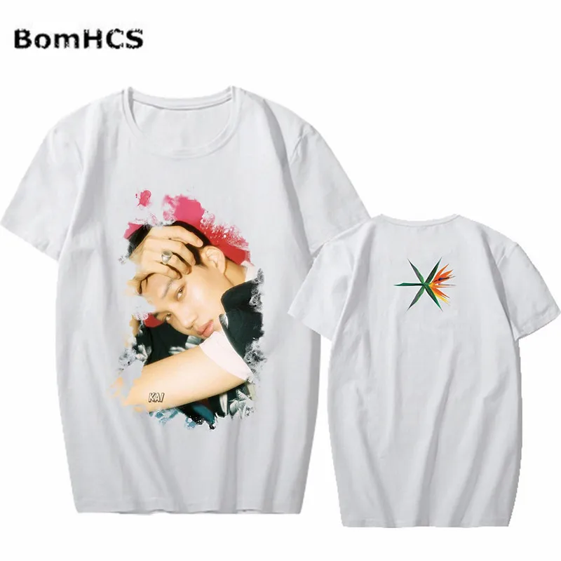 BomHCS KPOP EXO футболка из хлопка с короткими рукавами Baekhyun XIUMIN CHEN SUHO CHANYEOL D. O. Футболка