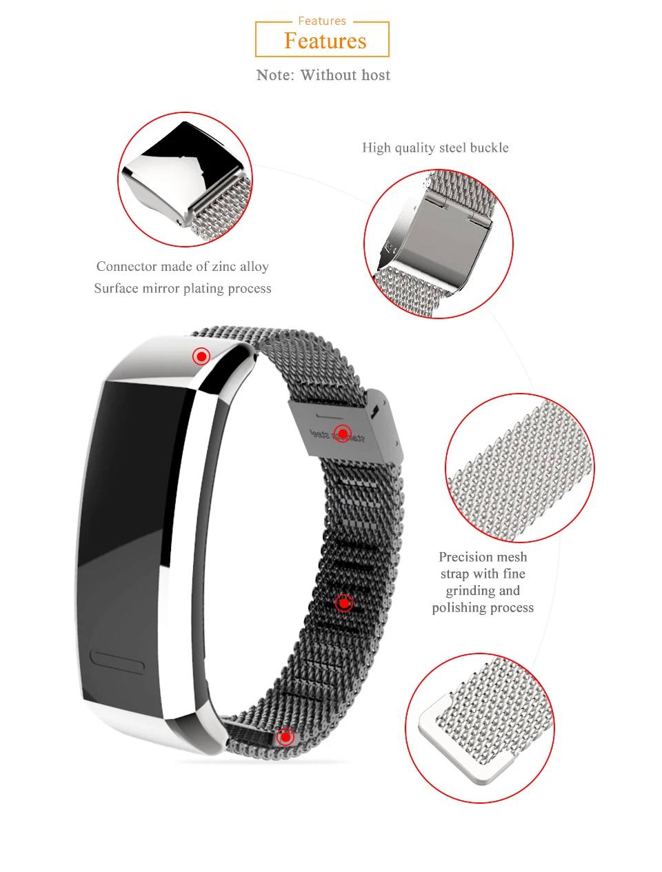 Mijobs металлический ремешок B19 B29 для huawei Band 2 Pro спортивный браслет умные аксессуары браслеты для huawei Band 2 ремешок умные часы