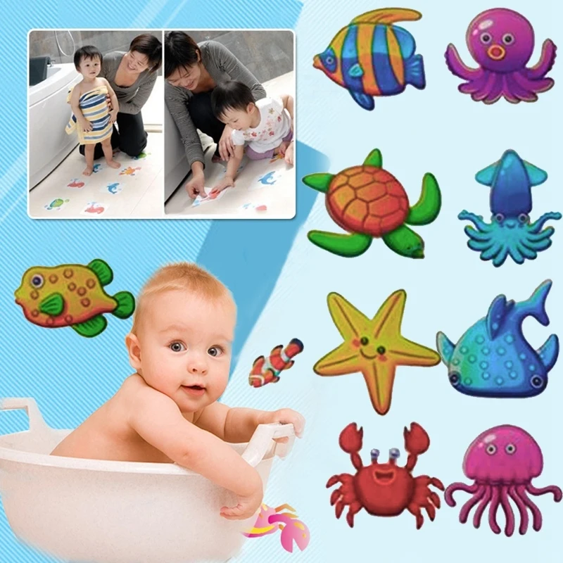 10 шт противоскользящие наклейки для ванной s Baby Shower водонепроницаемые наклейки океанские рыбки Нескользящие клеящиеся инструменты для декора ванной комнаты для детей